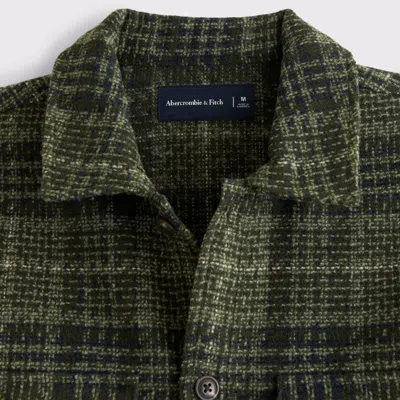 Abercrombie & Fitch Boucle Shirt Jacket In Green