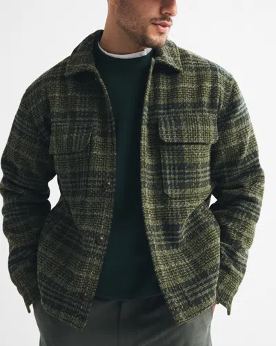 Abercrombie & Fitch Boucle Shirt Jacket In Green