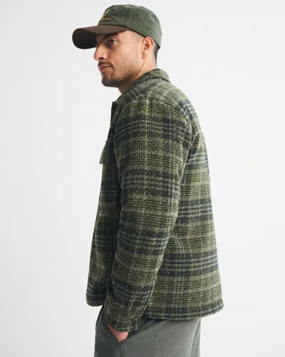 Abercrombie & Fitch Boucle Shirt Jacket In Green