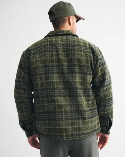 Abercrombie & Fitch Boucle Shirt Jacket In Green