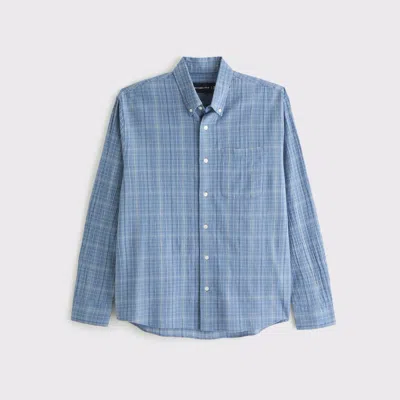 Abercrombie & Fitch Long-sleeve Plaid Button-up Shirt In Blue