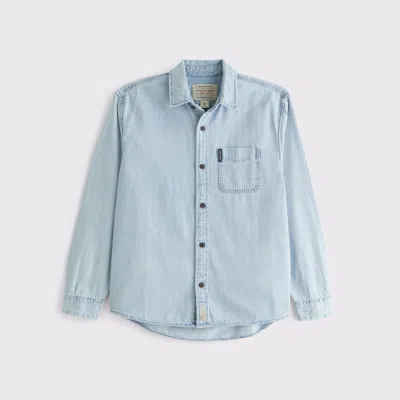 Abercrombie & Fitch Denim Button-up Shirt In Blue