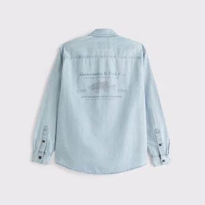 Abercrombie & Fitch Denim Button-up Shirt In Blue