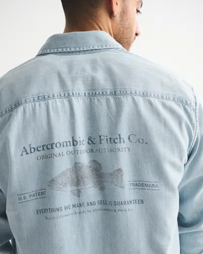 Abercrombie & Fitch Denim Button-up Shirt In Blue