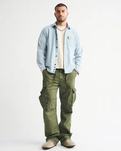 Abercrombie & Fitch Denim Button-up Shirt In Blue