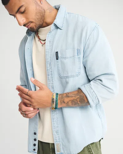 Abercrombie & Fitch Denim Button-up Shirt In Blue