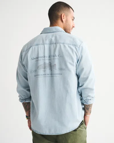 Abercrombie & Fitch Denim Button-up Shirt In Blue