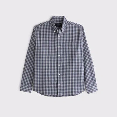 Abercrombie & Fitch Long-sleeve Plaid Button-up Shirt In Blue