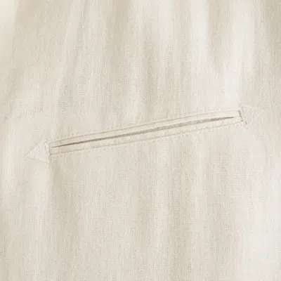 Abercrombie & Fitch Short-sleeve Summer Linen-blend Button-up Shirt In White