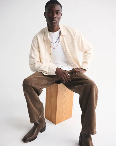 Abercrombie & Fitch Twill Shirt Jacket In White