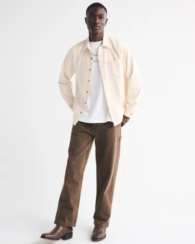 Abercrombie & Fitch Twill Shirt Jacket In White