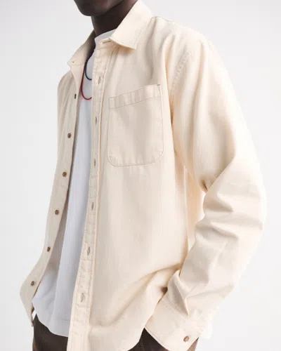 Abercrombie & Fitch Twill Shirt Jacket In White