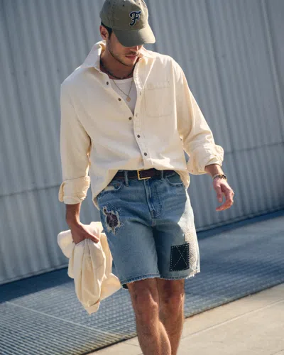 Abercrombie & Fitch Twill Shirt Jacket In White