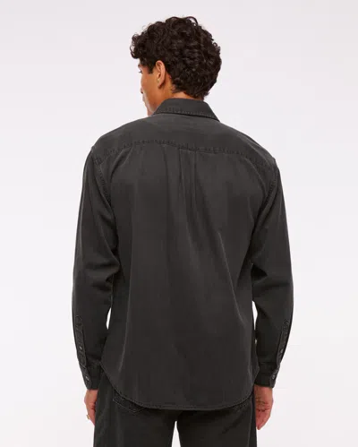Abercrombie & Fitch Denim Button-up Shirt In Black