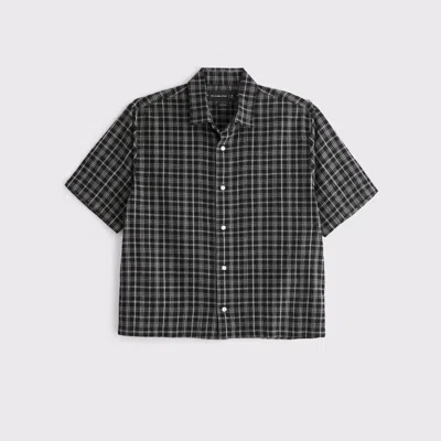 Abercrombie & Fitch Short-sleeve Button-up Shirt In Black
