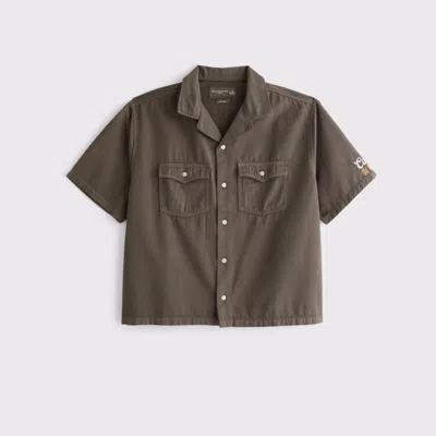 Abercrombie & Fitch Short-sleeve Coors Banquet Workwear Button-up Shirt In Multi