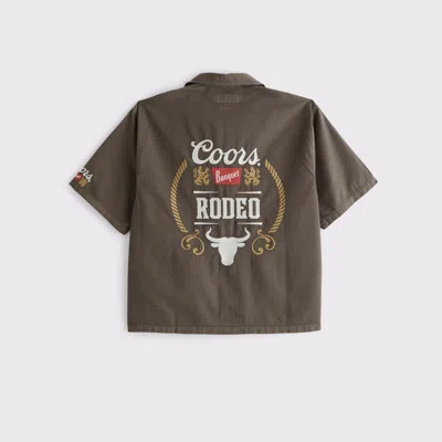 Abercrombie & Fitch Short-sleeve Coors Banquet Workwear Button-up Shirt In Multi
