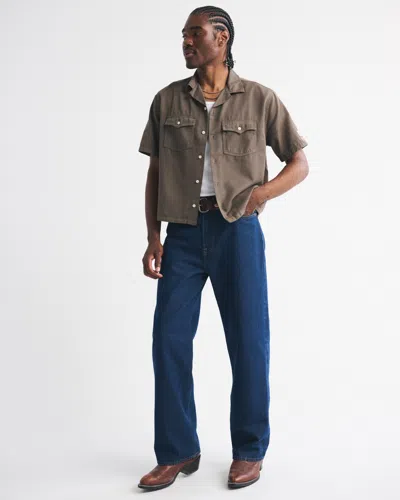 Abercrombie & Fitch Short-sleeve Coors Banquet Workwear Button-up Shirt In Multi