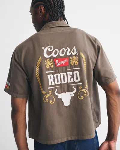 Abercrombie & Fitch Short-sleeve Coors Banquet Workwear Button-up Shirt In Multi