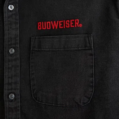 Abercrombie & Fitch Budweiser Denim Button-up Shirt In Black