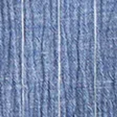 Abercrombie & Fitch Camp Collar Textured Button-up Shirt In Blue