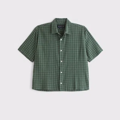 Abercrombie & Fitch Short-sleeve Button-up Shirt In Green