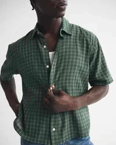 Abercrombie & Fitch Short-sleeve Button-up Shirt In Green