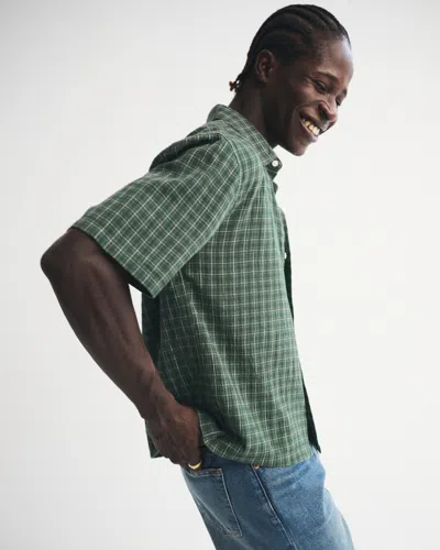Abercrombie & Fitch Short-sleeve Button-up Shirt In Green