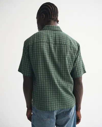 Abercrombie & Fitch Short-sleeve Button-up Shirt In Green