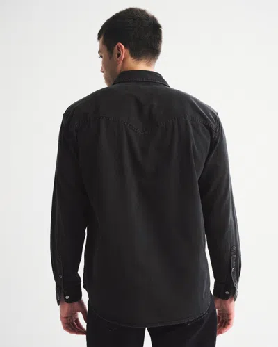 Abercrombie & Fitch Western Denim Button-up Shirt In Black