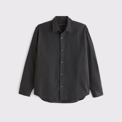Abercrombie & Fitch Brushed Button-up Shirt In Black