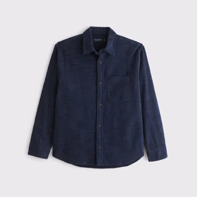 Abercrombie & Fitch Slub Flannel In Blue