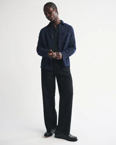 Abercrombie & Fitch Slub Flannel In Blue