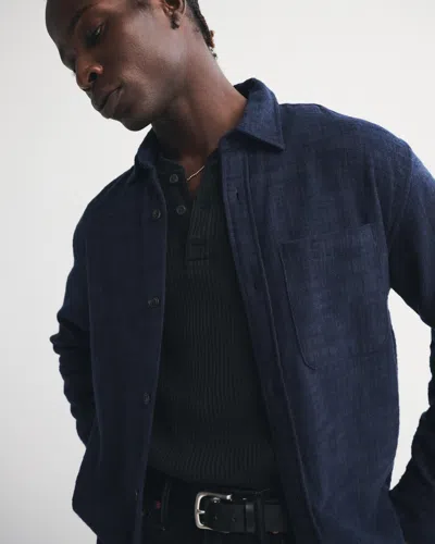 Abercrombie & Fitch Slub Flannel In Blue