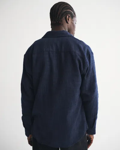 Abercrombie & Fitch Slub Flannel In Blue