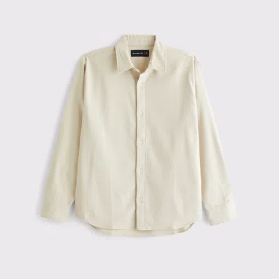 Abercrombie & Fitch Brushed Button-up Shirt In White