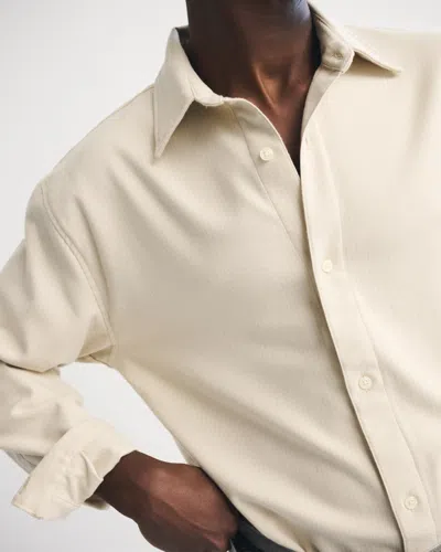 Abercrombie & Fitch Brushed Button-up Shirt In White