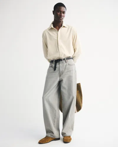 Abercrombie & Fitch Brushed Button-up Shirt In White