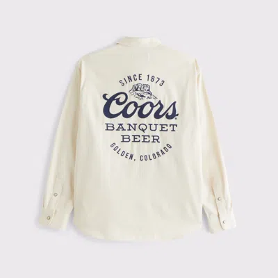 Abercrombie & Fitch Coors Denim Button-up Shirt In White