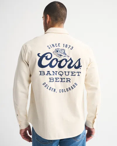 Abercrombie & Fitch Coors Denim Button-up Shirt In White