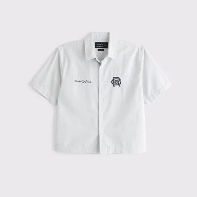 Abercrombie & Fitch Short-sleeve Random Golf Club Button-up Shirt In White
