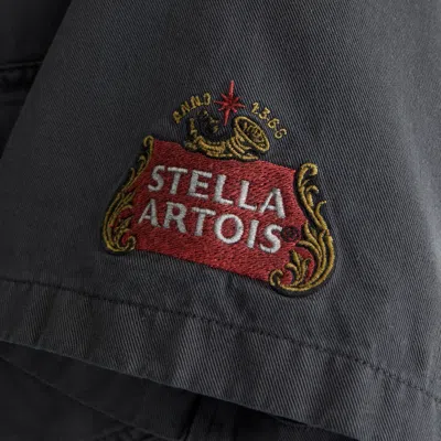 Abercrombie & Fitch Short-sleeve Stella Artois Workwear Button-up Shirt In Black