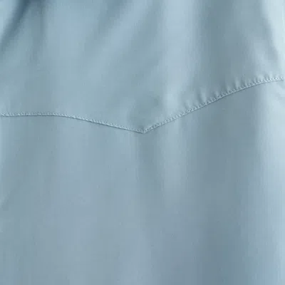 Abercrombie & Fitch Short-sleeve Cupro Button-up Shirt In Blue