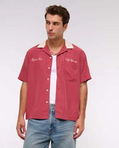 Abercrombie & Fitch Short-sleeve Cupro Button-up Shirt