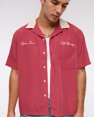 Abercrombie & Fitch Short-sleeve Cupro Button-up Shirt