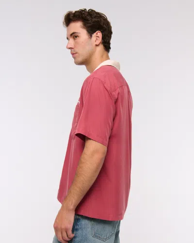 Abercrombie & Fitch Short-sleeve Cupro Button-up Shirt