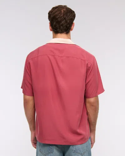 Abercrombie & Fitch Short-sleeve Cupro Button-up Shirt