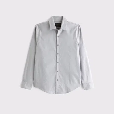 Abercrombie & Fitch A&f Collins Slim Stretch Suiting Shirt In Gray