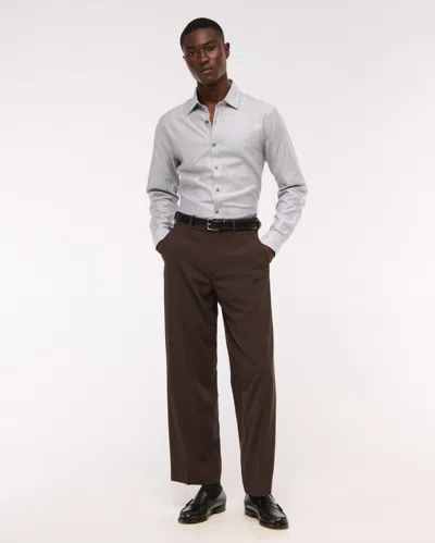 Abercrombie & Fitch A&f Collins Slim Stretch Suiting Shirt In Gray