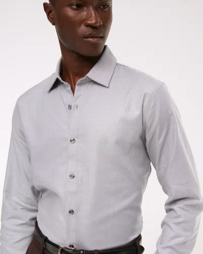 Abercrombie & Fitch A&f Collins Slim Stretch Suiting Shirt In Gray